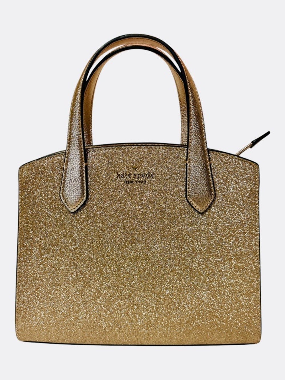 Kate Spade New York Gold Glitter Tinsel Satchel.